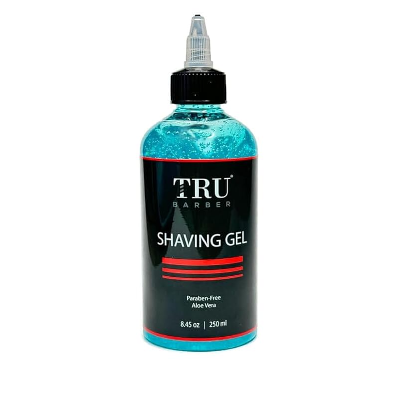 TRU BARBER Gel de barbear transparente para homens, 226 g