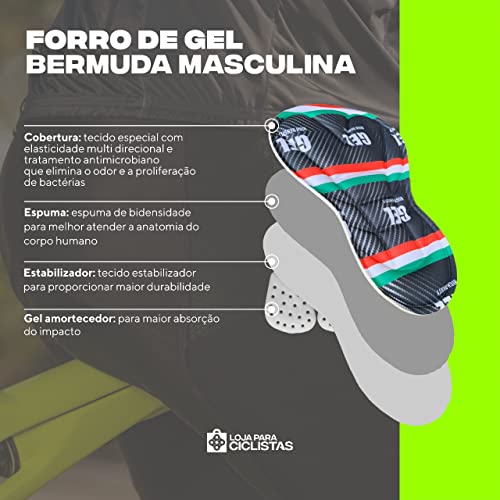 Conjunto de Ciclismo Masculino Equipe MTB Camisa + Bermuda Gel 3d Respirável Slim (M)