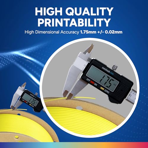 Image of OVERTURE PLA Plus (PLA+) Filament 1.75mm PLA Professional Toughness Enhanced PLA Roll, Cardboard Spool, Premium PLA 1kg(2.2lbs), Dimensional Accuracy 99% Probability + /- 0.03mm (Highlight Yellow)