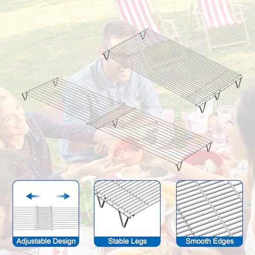 Outspark Adjustable Griddle Warming Rack for Blackstone 22 28 36 Inches Griddle, 304 Stainless Steel Grill Roasting Rack Accessories for Weber Charbroil and Most Tabletop Flat-top Griddle Grills by Outspark - Image 4