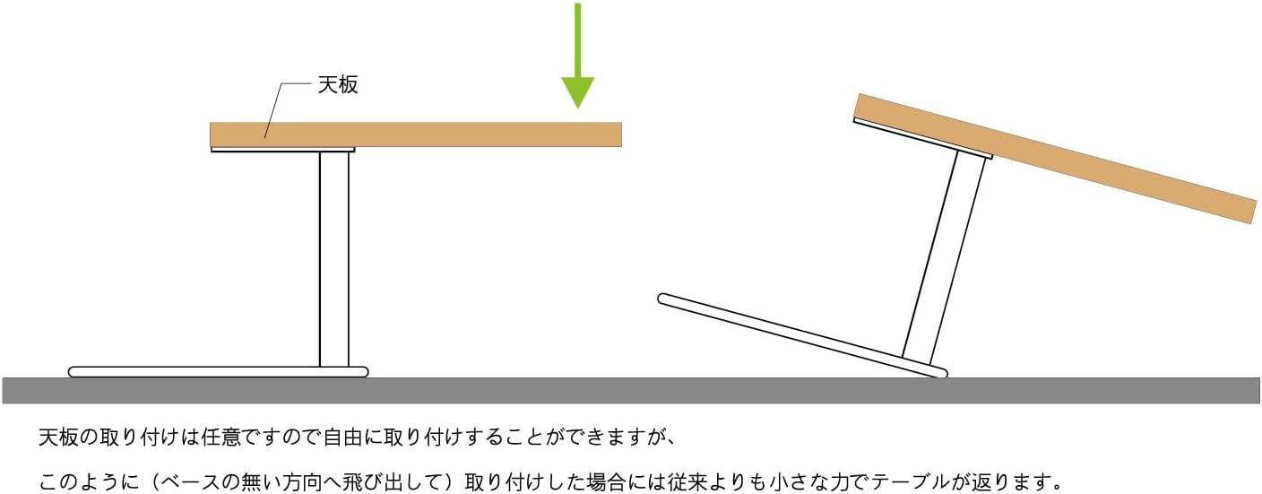 サイドテーブル脚 1本脚 高さオーダー 円形ベース440&Phi; (Black)
