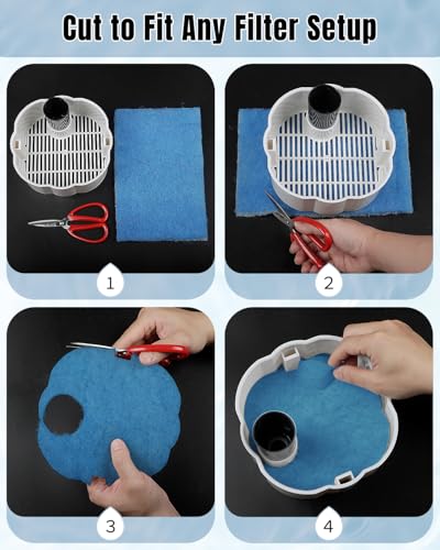 Image of Pawfly Aquarium Filter Floss Roll, 79 x 12 x 1.2 Inch Cuttable Aquarium Filter Pad, Blue and White Aquarium Filter Media Roll for Freshwater Saltwater Fish Tanks & Small Ponds