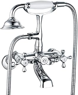 Victoria Bathroom Clawfoot Tub Bathtub Bath Faucet G1/2 with Hand Shower Chrome Wall