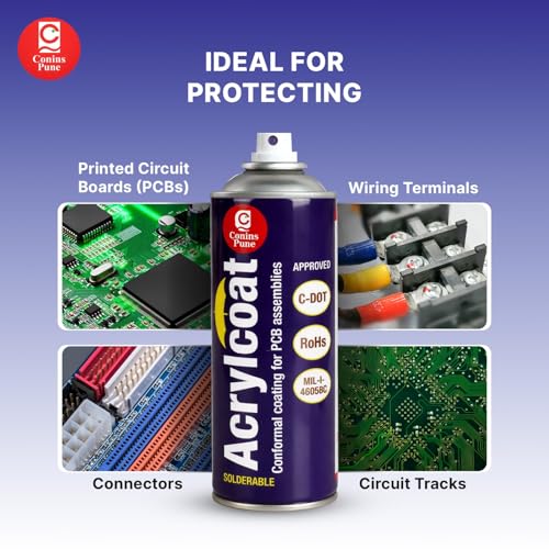 Image of Conins Acrylic Conformal Coating (500ml) for Printed Circuit Boards (PCB) - Quick Drying & Transparent - Protects Electronics from Rust, Corrosion, Moisture - AR-30 Solderable Protective Varnish