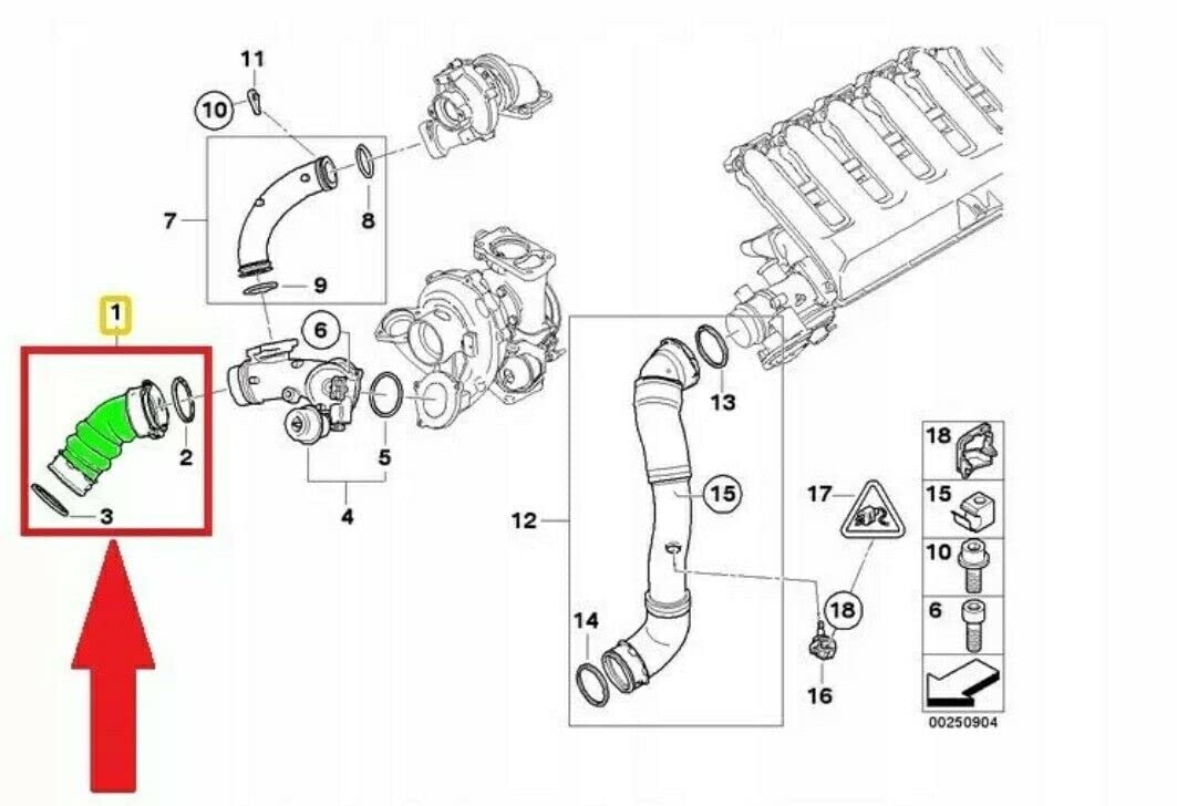 LLS-GERMANY Ladeluftschlauch Turboschlauch Kompatibel mit BMW 3er E90 E91 E92 335d 286 PS