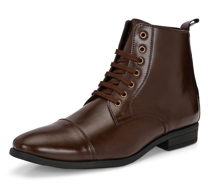 Image of Server Men's Chelsea Ankle Boots | Casual Boots for Men | Ankle Height Boots| All Day wear | Comfortable Formal Office & Business Wear Shoes | Lace up Boots | Derby Boots