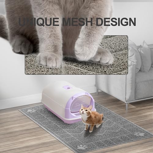 Image of Cat Litter Mat, Litter Trapping Mat Soft on Kitty Paws, 35 inch x 24 inch Kitten Litter Box Mat for Cleaner Floors, Waterproof, Easy Clean, Durable Large Size Cat Litter Pad for Kitten.