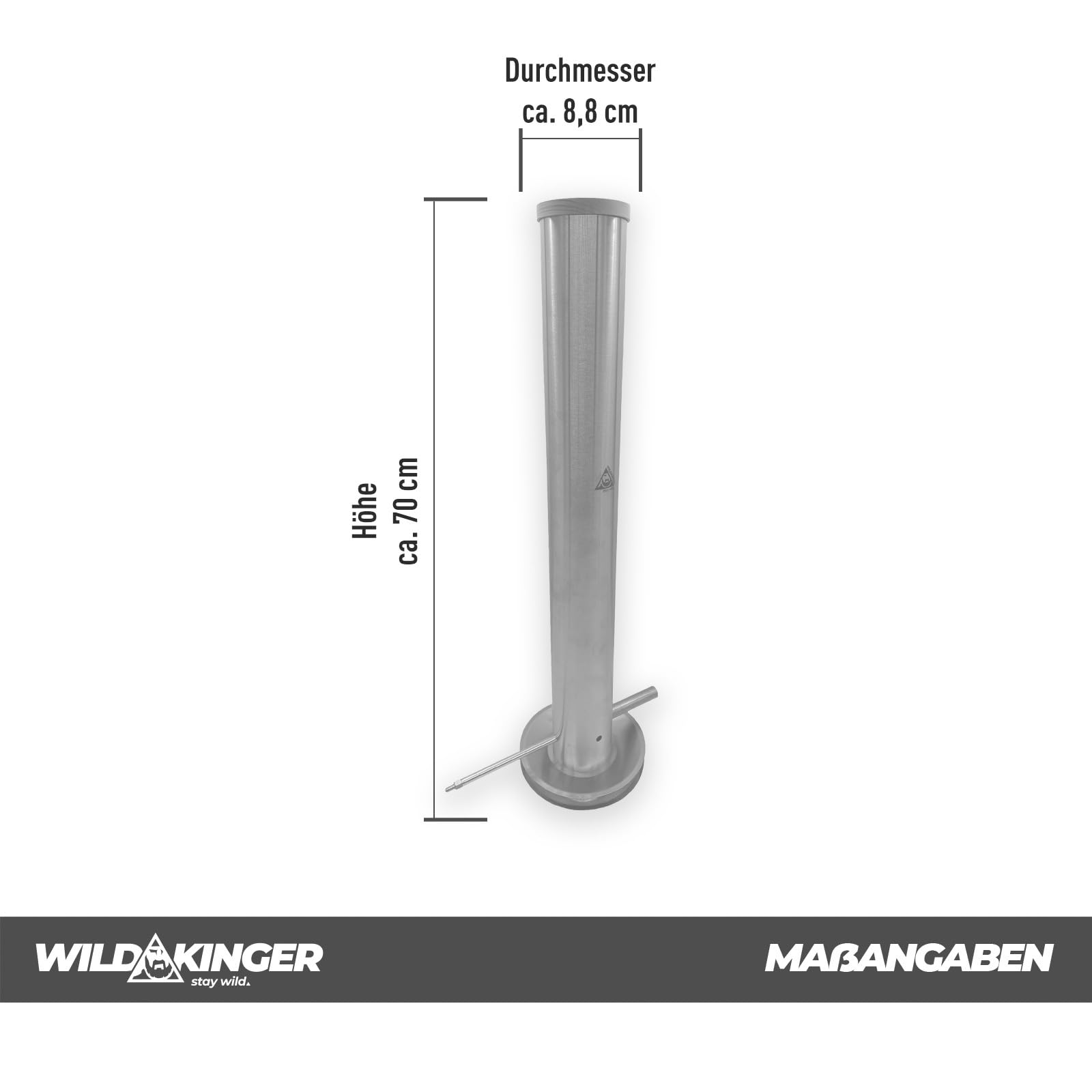 Wildkinger Premium generator dymu ze stali nierdzewnej, 70 cm, pojemność 4,3 l, generator zimnego dymu