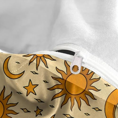 Housse de Couette Luxe 3D Soleil Lune en Microfibre Douceur Premium King