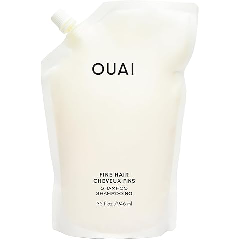 OUAI Fine Shampoo Refill - Volumizing Shampoo with Strengthening Keratin, Biotin & Chia Seed Oil for Fine Hair - Delivers Weightless Body - Paraben, Phthalate & Sulfate Free Hair Care (32 Fl Oz)