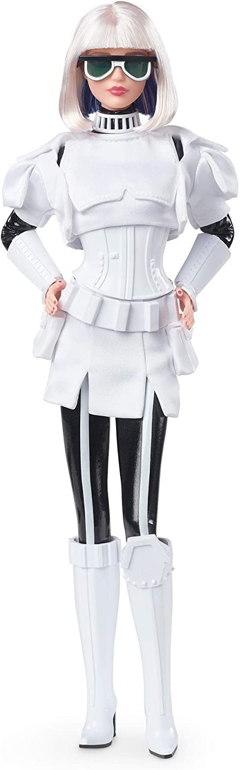 Collector Star Wars Stormtrooper x Doll (~12-inch) in Black and White Fashion and Accessories, with Doll Stand and Certificate of Authenticity