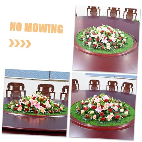 Yardwe Teppich Schachtdeckel Dekoration Rasen Herbst Tischsets Kunstrasen Schreibtischunterlage Teppiche Esstischzubehör Tischdekoration Kaffee gefälschter Rasen Keine Worte