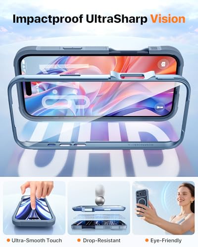 Diaclara Magnetic & Screen Protector for iPhone 17 Pro Max Case,Blue