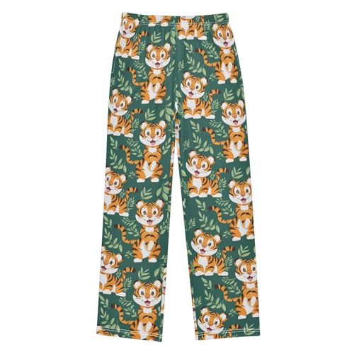 Boys' Pants Tiger Cute Animal Long Bottoms Jogger Pants Elastic Waist Trousers with Pockets S-XL
