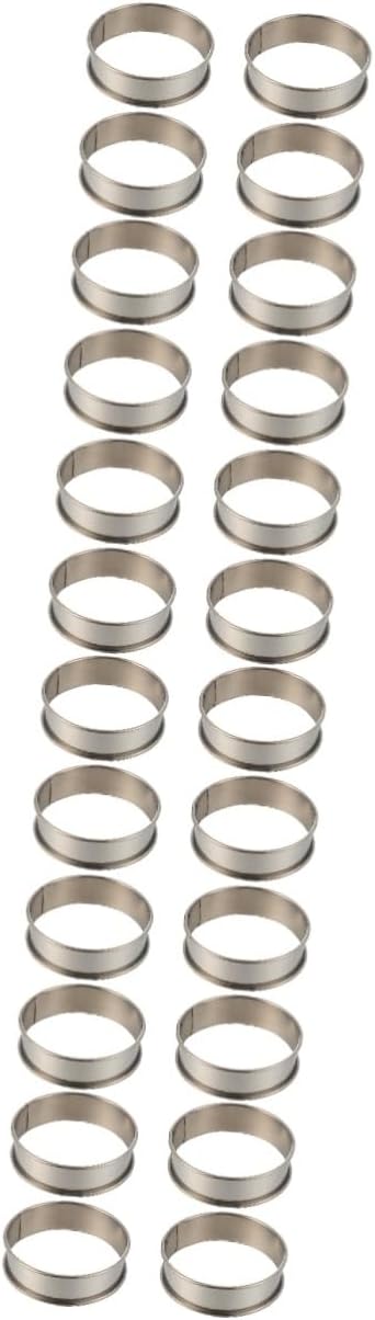 VOSAREA 24pcs Mousse Ring Molds Non-stick Stainless Steel Cake Molds for Diy Baking Easy Demoulding for Cookies Cupcakes Desserts for Baking Enthusiasts