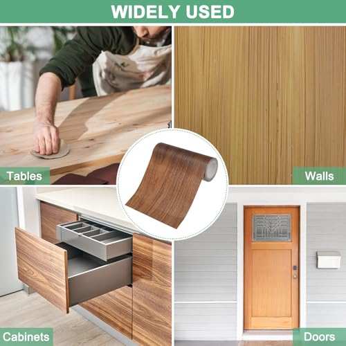 Image of M METERXITY 1-Roll Wood Grain Repair Tape, 6 Inch x 15ft Self-Adhesive Wood Floor Tape, Realistic Textured Repair Patch, Contact Paper for Furniture /Floors /Home Decor [Dark Brown]