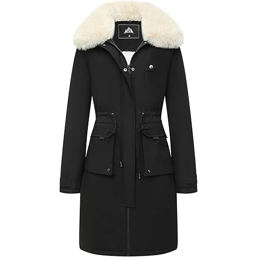 MOERDENG Women's Waterproof Long Winter Coat Thickened Down Parka Warm Puffer Jacket