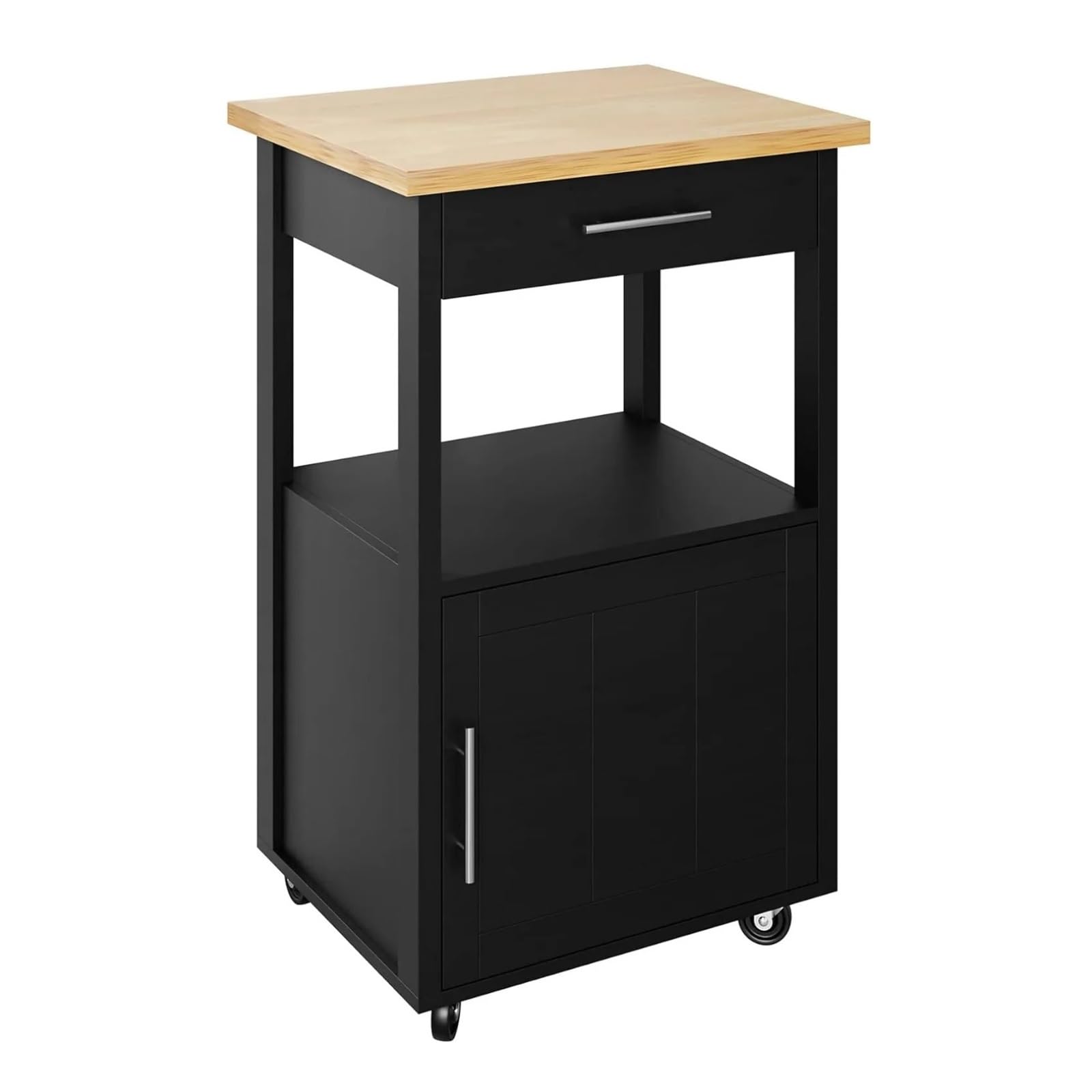 Carrello multiuso da cucina Carrello for isola da cucina con portaoggetti, tavolino laterale con rotelle for isola da cucina su ruote, mobiletto for cucina, sala da pranzo, nero Carrello di servizio