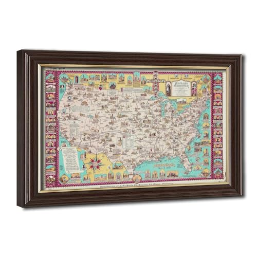 Toile de l'Amérique catholique ancienne pour habiller un petit mur de bureau avec cadre inclus