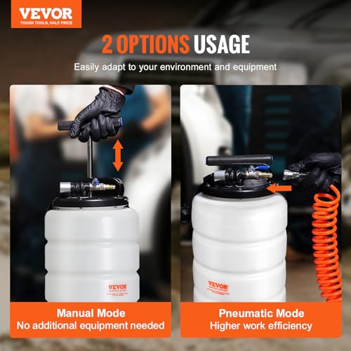 Image of VEVOR 15L Pneumatic /Manual Fluid Extractor Pump, Oil Changer Vacuum Fluid Extractor, Oil Extractor Change Pump for Automotive, Oil Change & Fluid Change Tool with Dipstick and Suction Hose