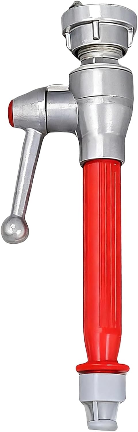 Aluminum Water Gun with Direct Switch, 13.8 in, Internal Buckle, Silver & Red, Fire Fighting Accessory