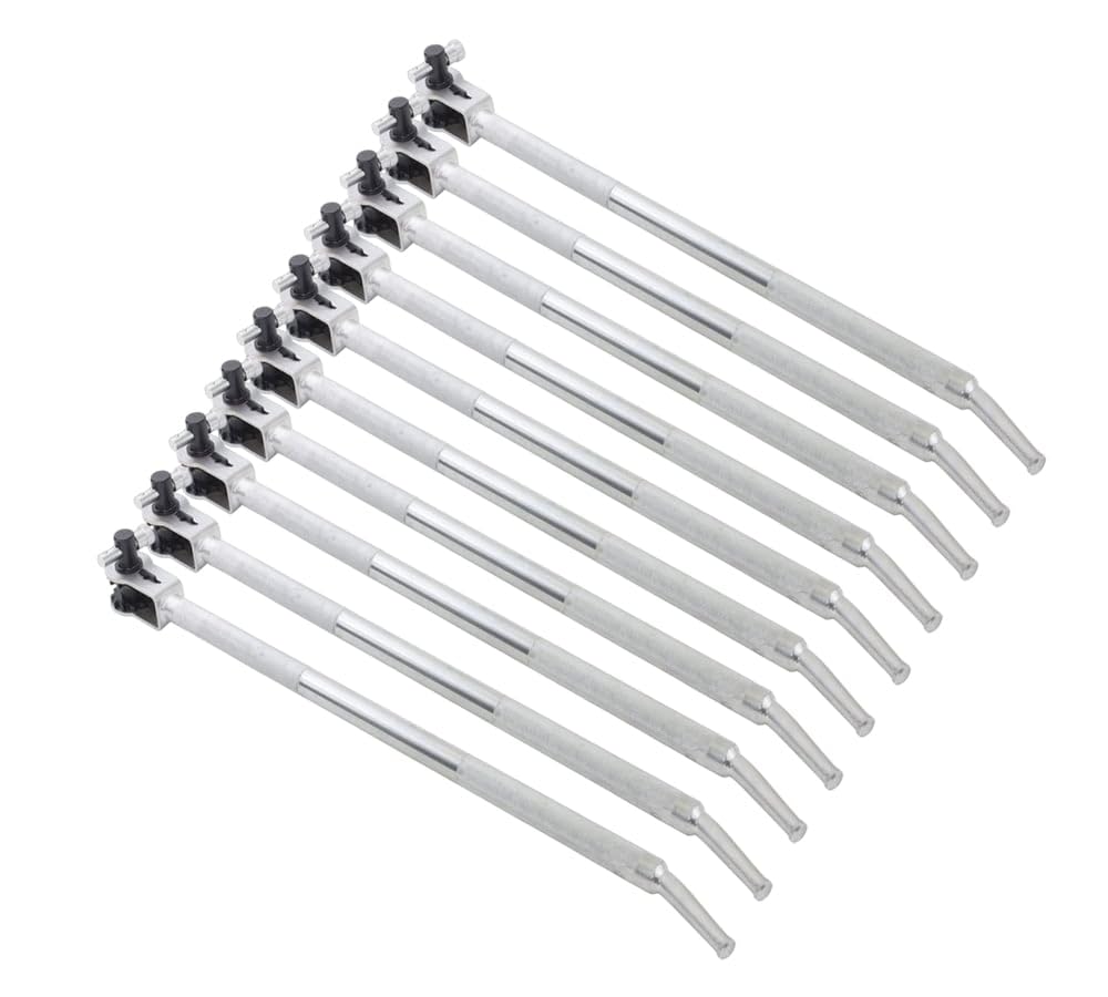 Mytee Products 10 Pack 39.5" Standard Ratcheting Winch Bar for Flatbed Trailer - Chrome Carbon-Steel Ratchet Winch Bar with Non-Slip Handle &amp; Slip Resistant Tip for Secure Operation