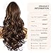 ZQIAN BEAUTY 24 Inch Ponytail Extension, Clip on Ponytails for Women, Long Curly Wavy Ponytail Extensions for Women, Synthetic Layered Pony Tails Hair Extensions (Color: Brown with Blonde Highlights)
