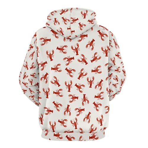 Lobster Seamless Mens Casual Hooded Collar Drawstring Pullover Sweatshirts Long Sleeve Shirts4