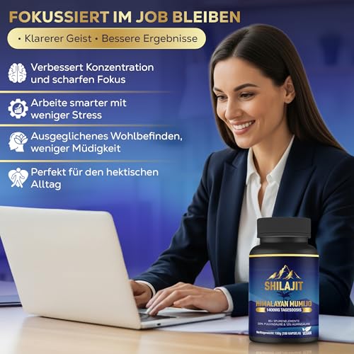 Shilajit Mumijo Kapseln – Himalaya Shilajit Extrakt – 180 vegane Kapseln – mit Fulvinsäure, Huminsäure, Mineralien & Spurenelementen