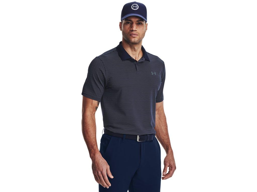 Under Armour - Mens Perf 3.0 Stripe Polo, Color Midnight Navy (410), Size: XXX-Large