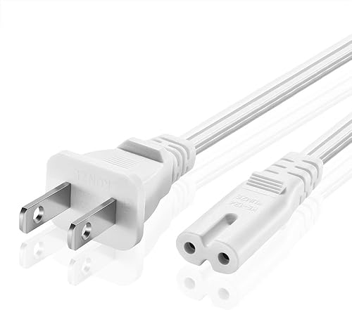 TNP - Cable de alimentación de 2 clavijas NEMA 1-15P a IEC320 C7 de repuesto para PS5 y PS4, cable de alimentación para Xbox Series SX, Xbox One SX,
