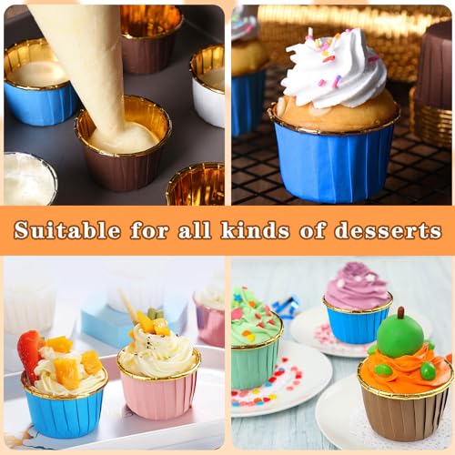 Miniatura 3 de 200 Piezas Mini Cupcakes Moldes Papel, Capacillos Para Cupcakes, Moldes Cupcakes Para Bodas Cumpleaños Fiestas Aniversarios Navidad 4 Colores