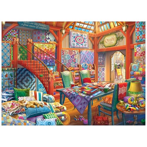 Image of RoseArt Hobby Haven Quilt Shop 1000 Piece Jigsaw Puzzle
