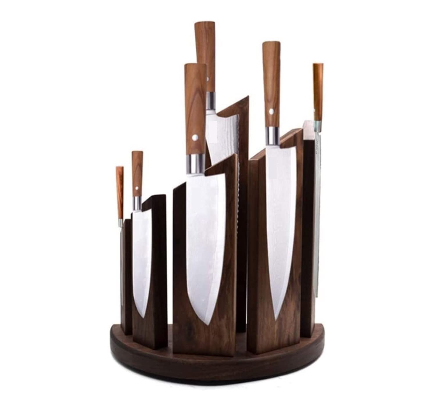 Bloc Couteaux Vide Porte-Couteau Cuisine Fort Bloc De Couteau Magnétique en Bois Détient Support Universel Stockage D'outils pour Organisateur(Walnutwood)