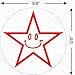 Supply360 AS-IMP2001 Round Teacher Stamp - Smiley Face Star, Red Ink, Durable, Light Weight Self-Inking Stamp, 5/8