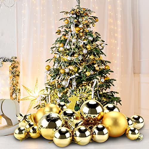 Kerstballen, RANJIMA kerstballen 30 stuks, kerstballen set, kerstboom decoratie, kerstballen goud, kerstboom kerstballen goud plastic, kerstboom decoratie/kerstboom decoraties, ornamenten, geschenken - Image 6