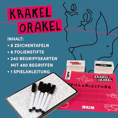 Topp Krakel Orrakel – Il Gioco Di Disegno Per Tutti Coloro Che Non Riescono A Disegnare Chi Riconosce Le Forme Oblique In Linea? 2-8 Persone | Dai 10 Anni In Su, 30 Minuti - 4