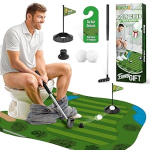 Dusor Toilet Golf Gifts for Men, White Elephant Gifts for Adults Funny, Stocking Stuffers for Men, Mens Gift for Christmas, Toilet Golf Game for Him Husband Dad, Gift for Him Who Have Everything