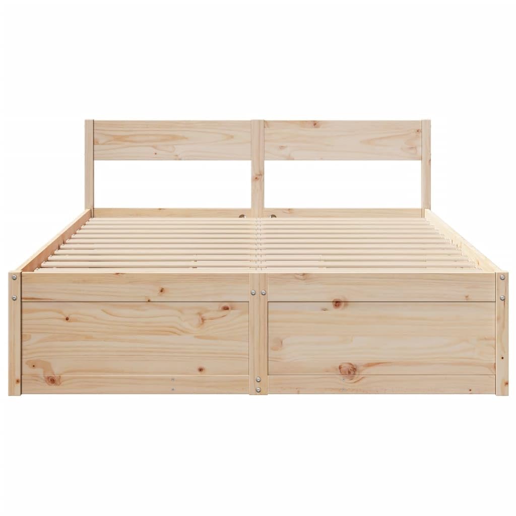 vidaXL Giroletto con Cassetti 150x200 cm in Legno Massello di Pino, giroletto con cassetti, arredo Camera da Letto, Letto Contenitore