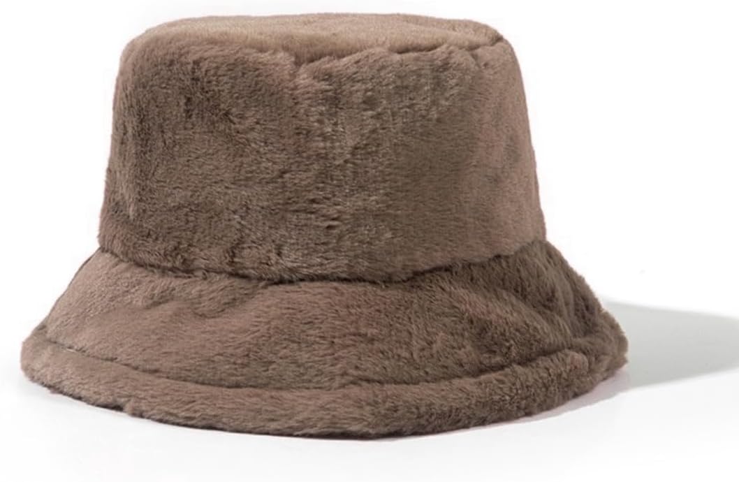 Winter Bucket Hats for Women Faux Fur Bucket Hat Fuzzy Hat Sherpa Hat Warm Plush Fisherman Fluffy Men Hat - Image 7