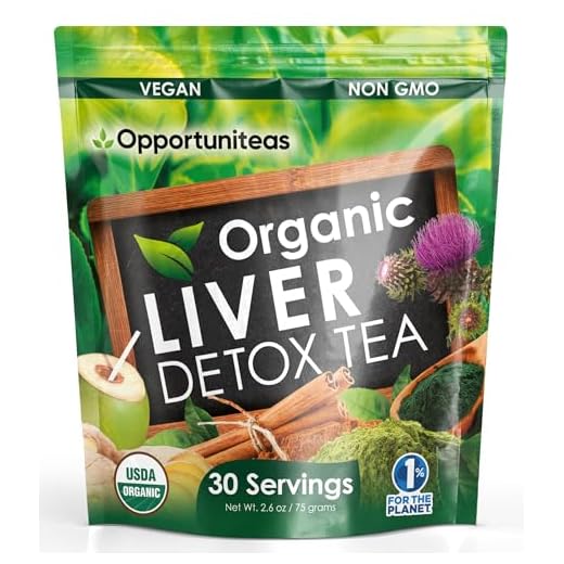 Organic Liver Detox Tea - Matcha Green Tea, Milk Thistle, Coconut Water, Spirulina, Ginger, & Cinnamon - Natural Cleanse to Boost Energy & Feel Better - Liver Care Support Supplement. Vegan & Non GMO