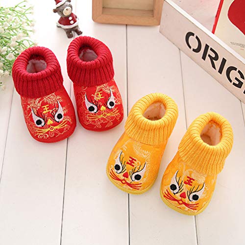 1 Pair Chinese Baby Shoes Plush Soft Sole Shoes Embroidered Tiger Pattern First Walkers Toddlers Babys Footwear Baby Toddler Christmas Gift3