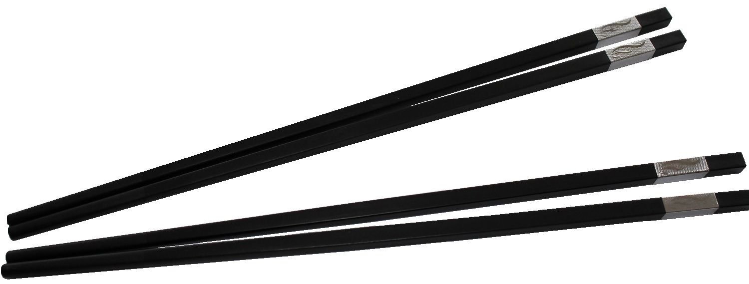 2 paia di bacchette di metallo nero argento ornamento Chopsticks esstaebchen 4stueck