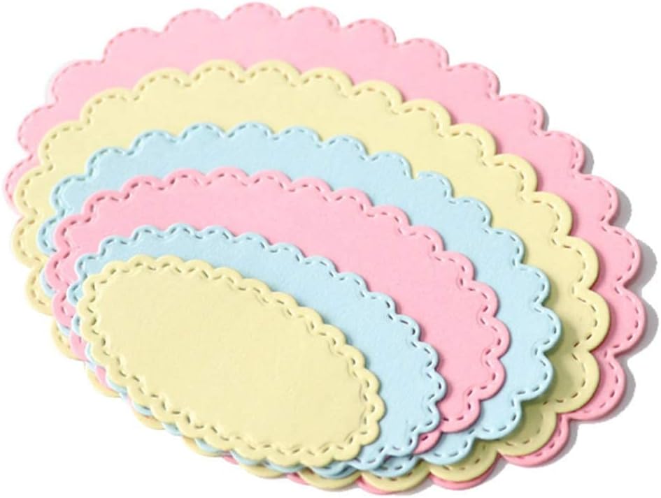 1 Set Oval Circle Scallop Frame Cutting Dies, Oval Frame Die Cuts,DIY Scrapbooking Artist Metal Cutting Dies Stencils Decorative Scrapbooking Steel Craft Embossing Paper Card
