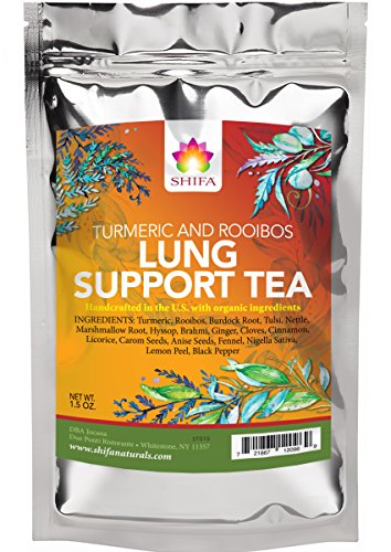 Shifa Lung Support Tea (Turmeric and Rooibos): Fortify and Cleanse Lungs with Anti-inflammatory Herbs, Phytonutrients and Antioxidants