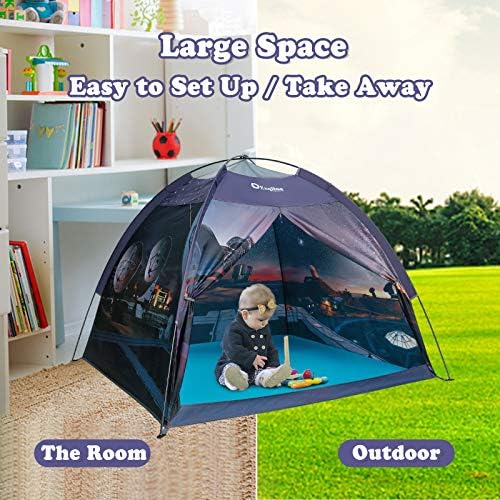 Kids Tent Indoor - Exqline Play Tent for Boys Girls Space Theme Tent Indoor and Outdoor, for Kids Playing Camping Tent - 47 X 47 X 43inch 5 51LDjvTEyQL. AC