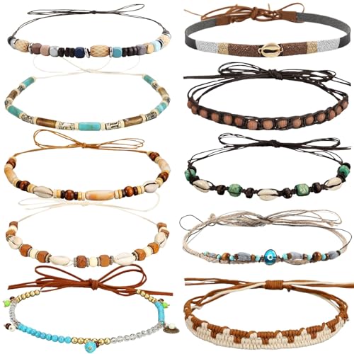 10 Pcs Cowboy Hat Bands for Men Women Cowgirl Hat Accessories
