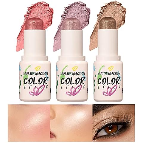 LANGMANNI Cream Multi Stick Face Makeup Set,4-in-1 Cheek Blush & Lip Tint & Eyeshadow & Hightlighter Makeup Sticks,Easy To Use On The Go,Multicolor Stick combination (Makeup Stick Set 3) Cover