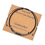 JoycuFF Gifts for Godmother Morse Code Bracelets for Mother Mothers Thanksgiving Day Gifts for Women