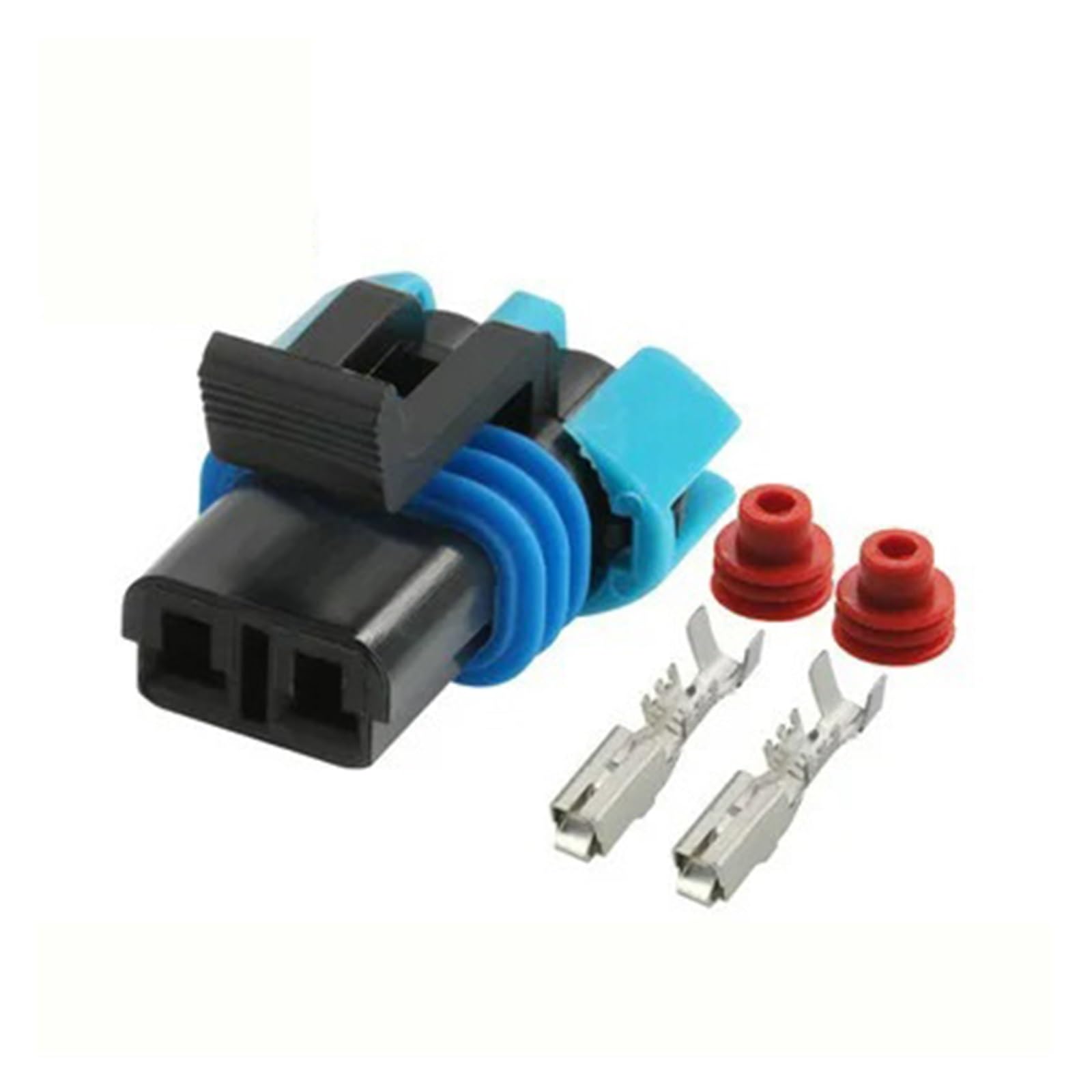 Conector impermeable de 2 clavijas 15300027 con terminales y sellos
